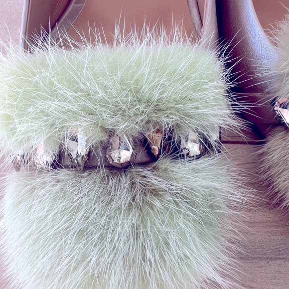 CARPE DIEM - NWOT - Pink and fur with rhinestones heels size 39 US 8/8.5 - Picture 11 of 11